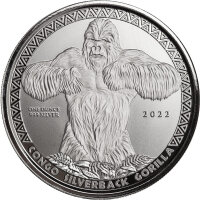 Kongo Gorilla 2022 1 oz Silber