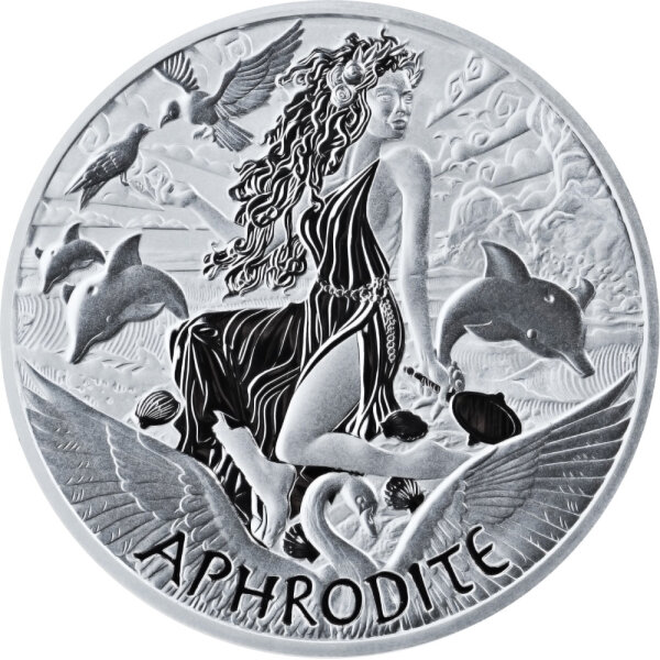 Tuvalu Olympische Götter 6. Ausgabe Aphrodite 2022 5 oz Silber