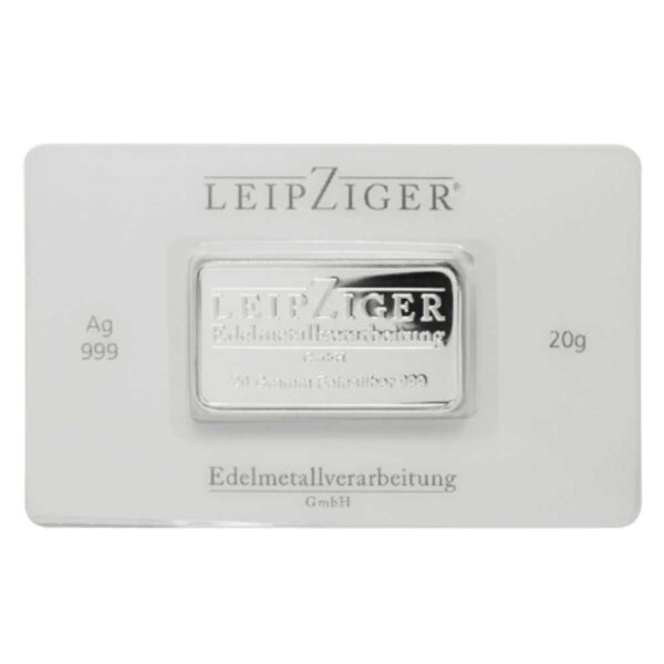 20 Gramm Silberbarren LEV, Heraeus, Umicore