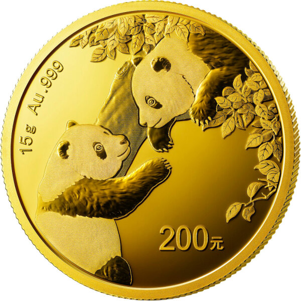 China Panda 2023 15 Gramm Gold - Original-Folie