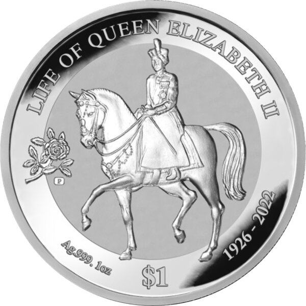 British Virgin Islands Life of Queen 2022 1 oz Silber