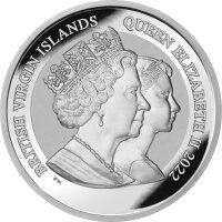 British Virgin Islands Life of Queen 2022 1 oz Silber