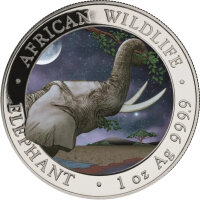 Somalia Elefant 2023 2 x 1 oz Silber - Tag und Nacht