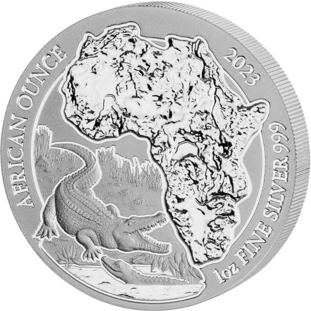Ruanda African Ounce 2023 Nilkrokodil 1 oz Silber