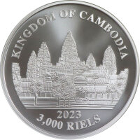 Cambodia Lost Tigers of Cambodia 2. Ausgabe 2023 1 oz Silber - Coloriert
