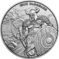 Round Legendary Warriors Eric Bloodaxe 1 oz Silber