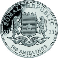 Somalia Elefant 2023 1 oz Silber - Teilvergoldet