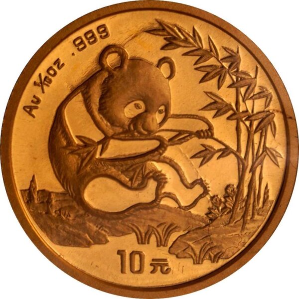 China Panda 1994 1/10 oz Gold - Original-Folie