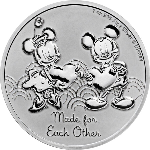 Niue Disney 2023 - Micky & Minnie Maus "Valentinstag" 1 oz Silber