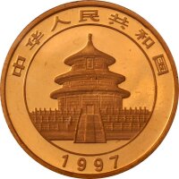 China Panda 1997 1/10 oz Gold - Original-Folie
