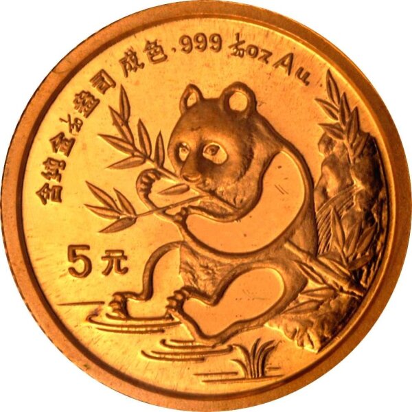 China Panda 1991 1/20 oz Gold - Original-Folie