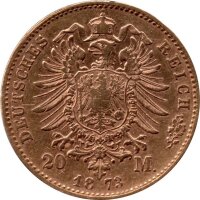 J.194 Bayern 20 Mark 1872-1873 - König Ludwig II. - Gold -ss