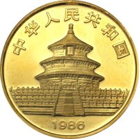 China Panda 1986 1 oz Gold - Original-Folie