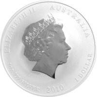 Australien Lunar II 2010 Jahr des Tigers 1 oz Silber I Coloriert