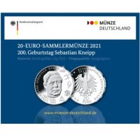 Deutschland 20 Euro 2021 200. Geburtstag Sebastian Kneipp...