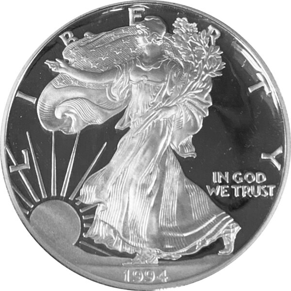 USA American Eagle 1994 1 oz Silber - Polierte Platte
