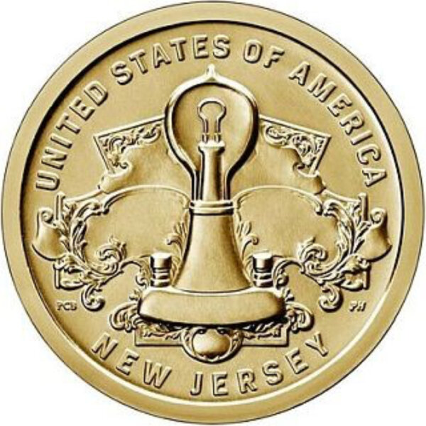 USA 1 Dollar 2019 New Jersey Glühbirne - Kupfer-Nickel