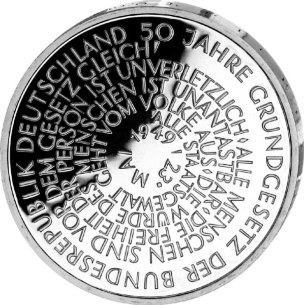Deutschland 10 DM 1999 50 Jahre Grundgesetz